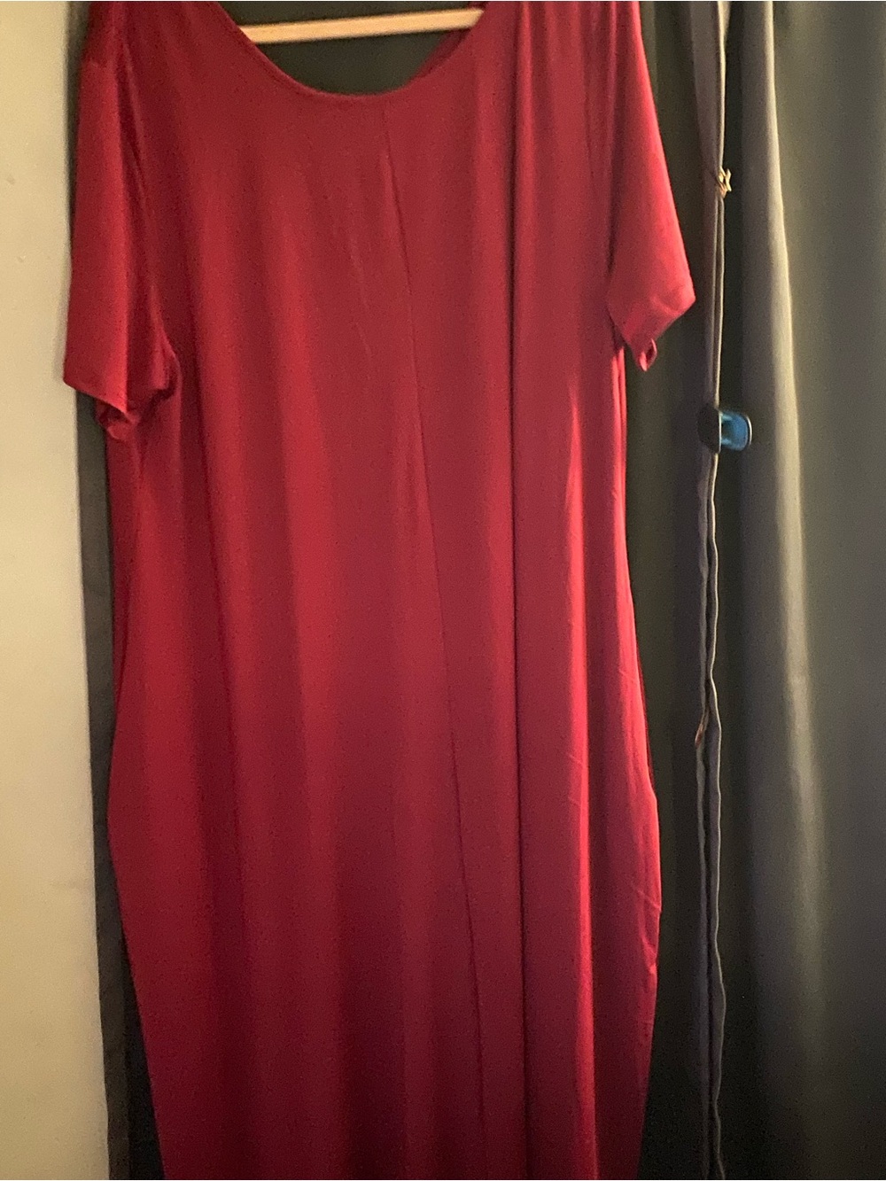 SHEIN Red Short Sleeve Maxi Dress